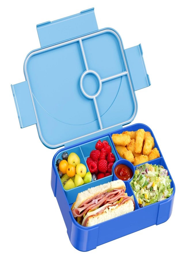 Winproper Lunch Box Kids Bento Box, Leakproof Bento Lunch Box with 6 Compartments, BPA-Free Lunch Containers for Adults/Kids/Students, 40 oz Portable On-the-Go Meal and Snack Packing - Blue - Image 1
